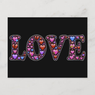 Carte Postale Coeurs d'amour