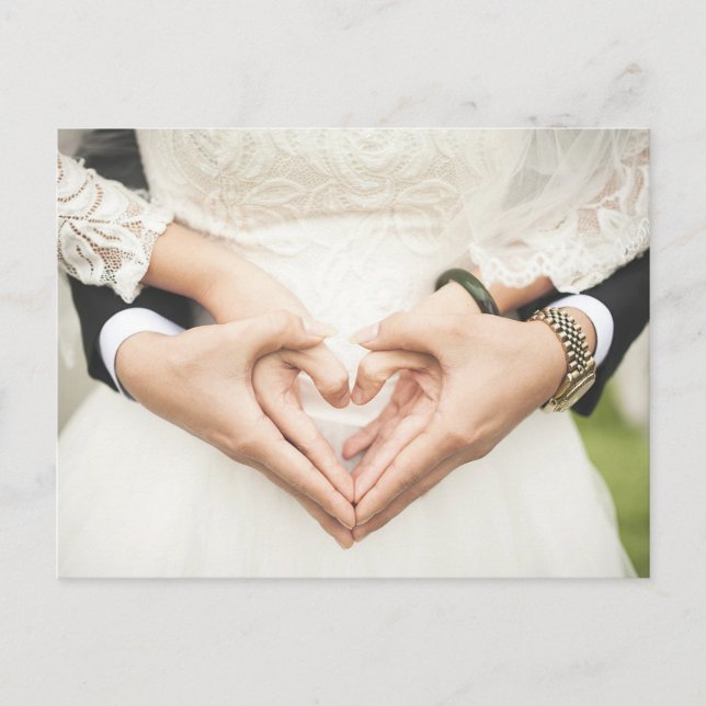 Carte Postale Coeurs dans nos mains Mariage (Devant)