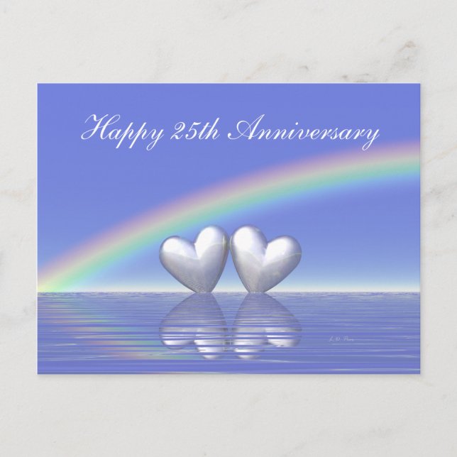 Carte Postale Cœurs d'Argent pour le 25e Anniversaire (Devant)