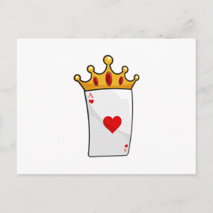 Carte Postale Coeurs d'As avec Reine Couronne