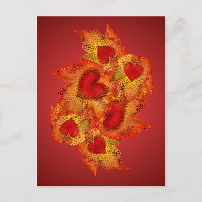 Carte postale Coeurs d'automne (Devant)