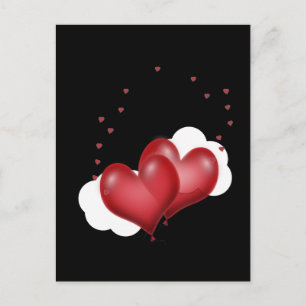 Carte Postale Coeurs de ballon rouge