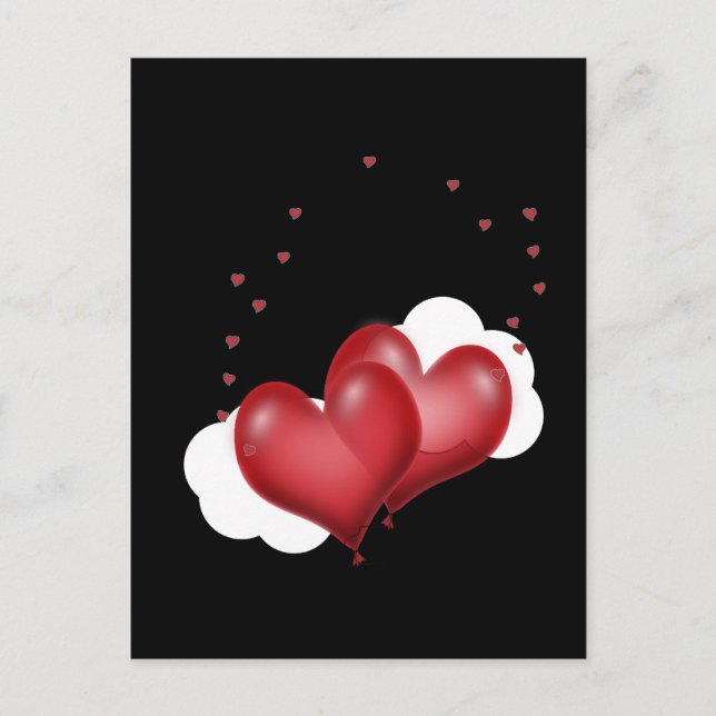 Carte Postale Coeurs de ballon rouge (Devant)