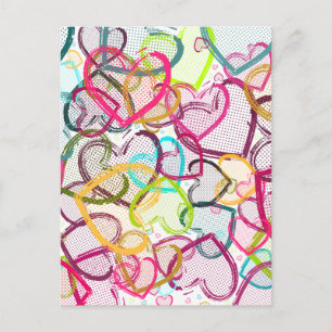 Carte Postale Coeurs de bonbons