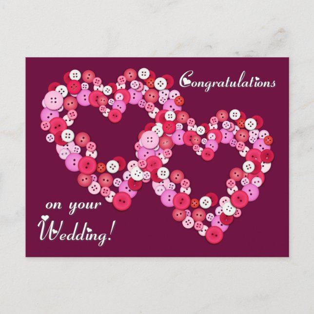 Carte Postale Coeurs de Buttonised (Devant)