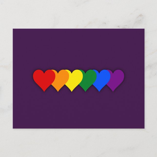 Carte Postale Coeurs de fierté LGBT (Devant)