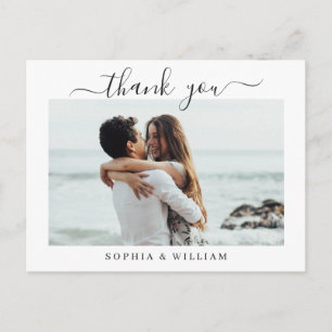 Carte Postale Coeurs de mariage tout simplement élégants Merci p