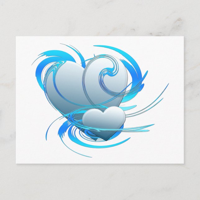 Carte Postale Coeurs de tourbillon (Devant)