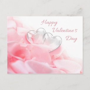 Carte Postale Coeurs de verre romantique Heureuse Sainte-Valenti