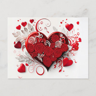 Carte postale Coeurs élégants