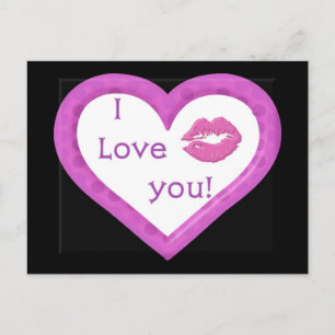 Carte Postale Coeurs et baisers