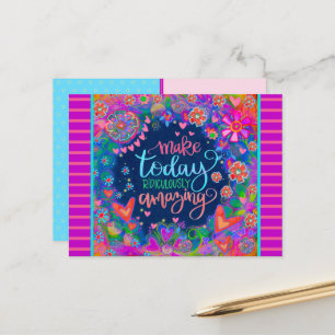 Carte Postale Coeurs floraux amusants Citation ridiculement Extr