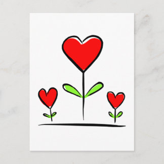 Carte Postale Coeurs florissants Fleurs Aimer Coeur