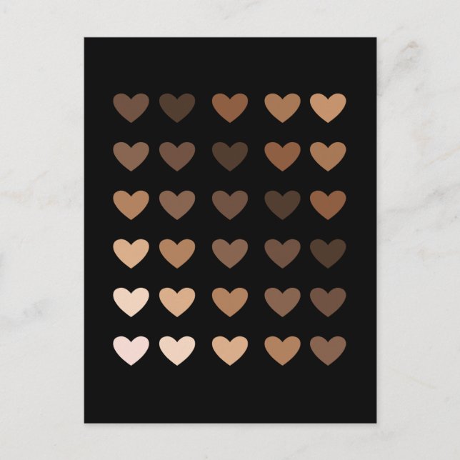 Carte Postale Coeurs mélanine pour l'amour de la fierté africain (Devant)