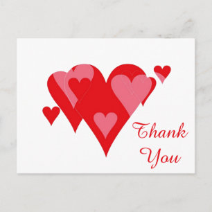 Carte Postale Cœurs Merci par Janz White