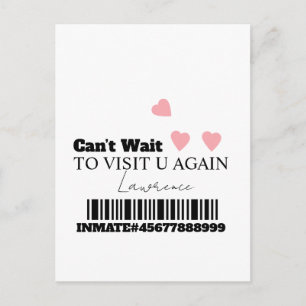 Carte Postale Cœurs Mignons Visite à Distance de Prison