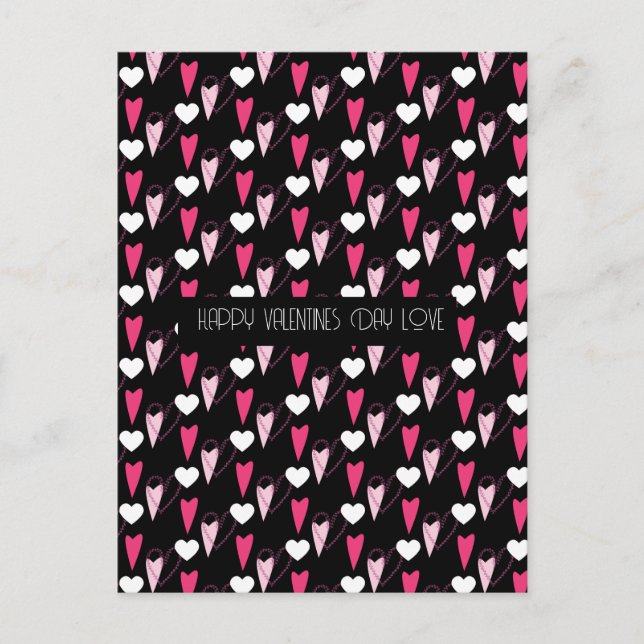 Carte Postale Cœurs modernes motif mixte Saint-Valentin (Devant)