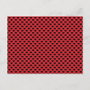 Carte Postale Coeurs noirs Arrière - plan rouge Plutôt