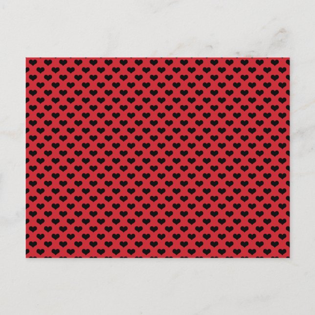 Carte Postale Coeurs noirs Arrière - plan rouge Plutôt (Devant)