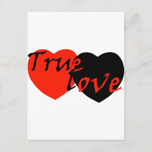 Carte Postale Coeurs noirs rouges d'amour de n véritables