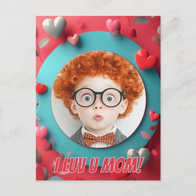 Carte Postale Coeurs romantiques Circulaire (Devant)