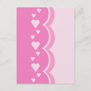 Carte Postale Coeurs roses