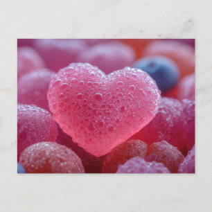 Carte Postale Cœurs roses en sucre Saint-Valentin