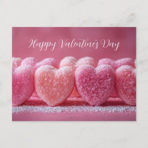 Carte Postale Cœurs roses en sucre Saint-Valentin