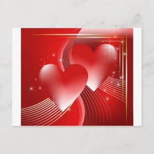 Carte Postale Cœurs Rouges