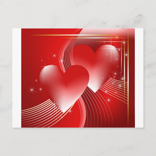 Carte Postale Cœurs Rouges (Devant)