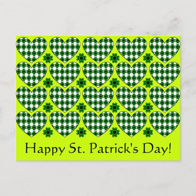 Carte Postale Coeurs shamrocks (Devant)