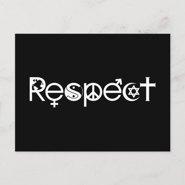 Carte Postale Coexister avec le respect - Paix et la tolérance (Devant)