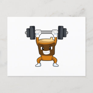 Carte Postale Coffee at Strength entraînement avec Barbell