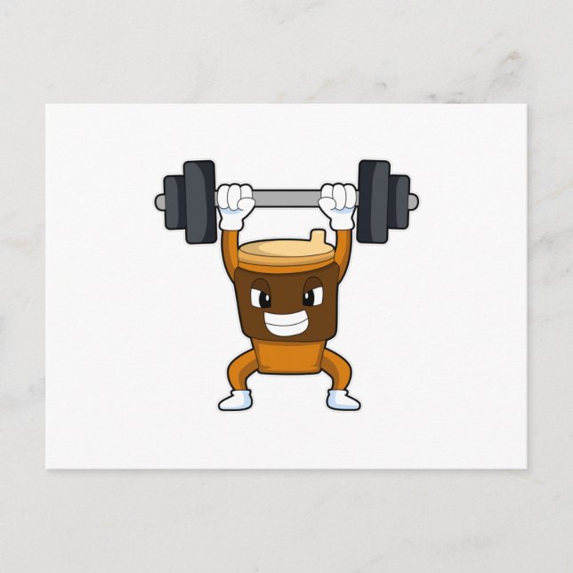 Carte Postale Coffee at Strength entraînement avec Barbell (Devant)