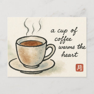 Carte Postale Coffee Etegami Postcard