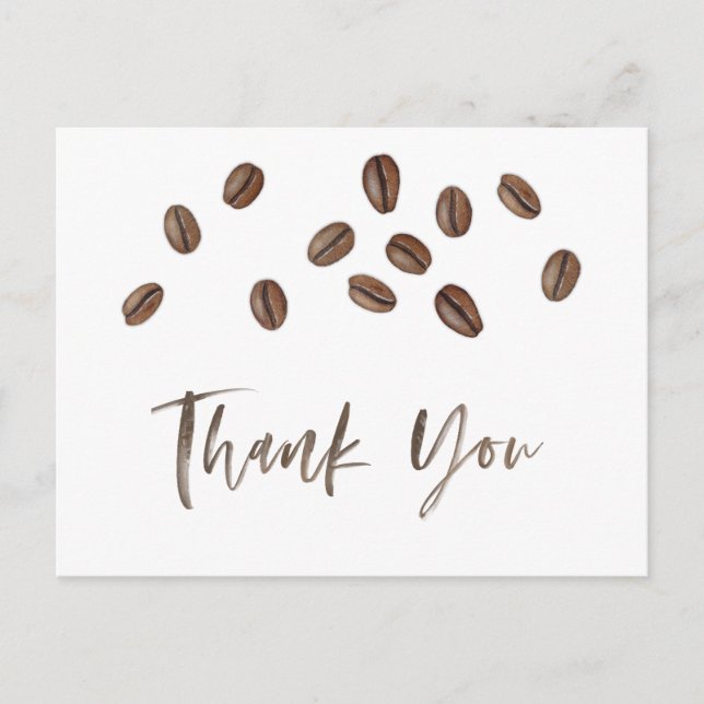 Carte Postale Coffee Haricots Caféine Merci (Devant)