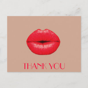 Carte Postale Coffee Lips baiser pop art Merci