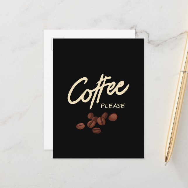 Carte Postale Coffee Please Coffee Lover (Devant/Arrière en situation)