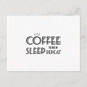 Carte Postale Coffee Teach Funny Gif Enseignant École Enseignant