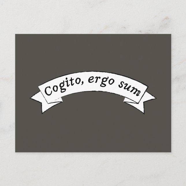 Carte Postale Cogito, ergo sum - Je pense donc je suis (Devant)