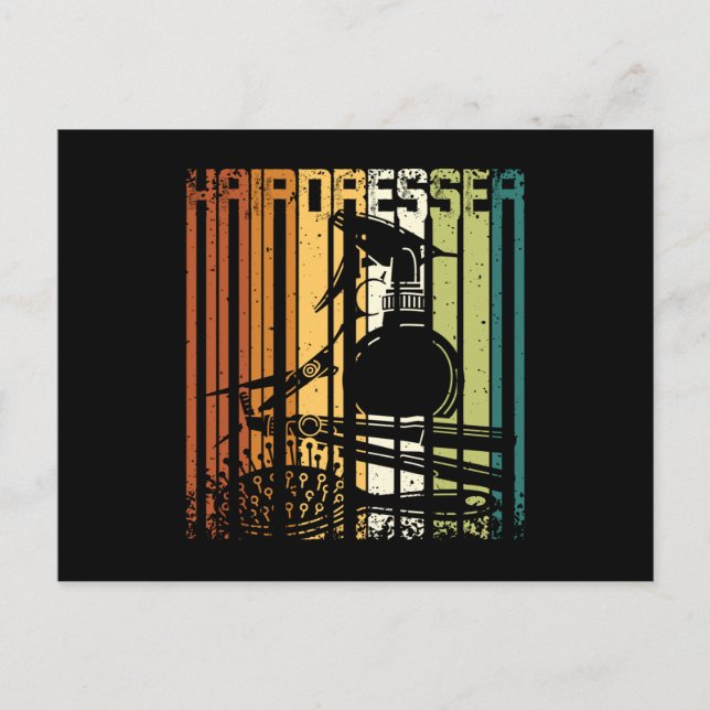 Carte Postale Coiffeur vintage Retro (Devant)