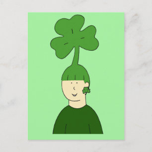 Carte Postale Coiffure de la Saint-Patrick Cheveux de trèfle