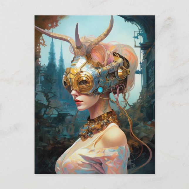 Carte Postale Coiffure de masque science-fiction (Devant)