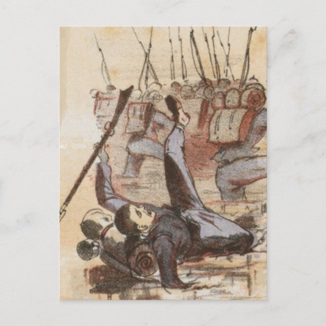 Carte Postale Coincé dans la vie de guerre civile boueuse (Devant)