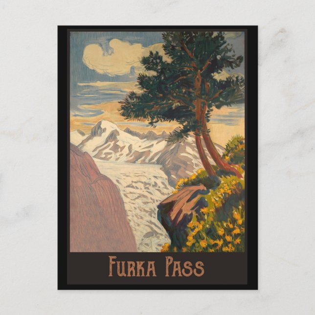 Carte Postale col Furka, Alpes suisses (Devant)
