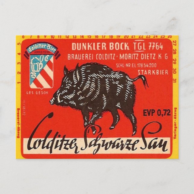 Carte Postale Colditzer Schwarze Sau (Devant)