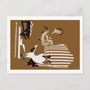 Carte Postale Coles Phillips Fadeaway Femme Avec Collie