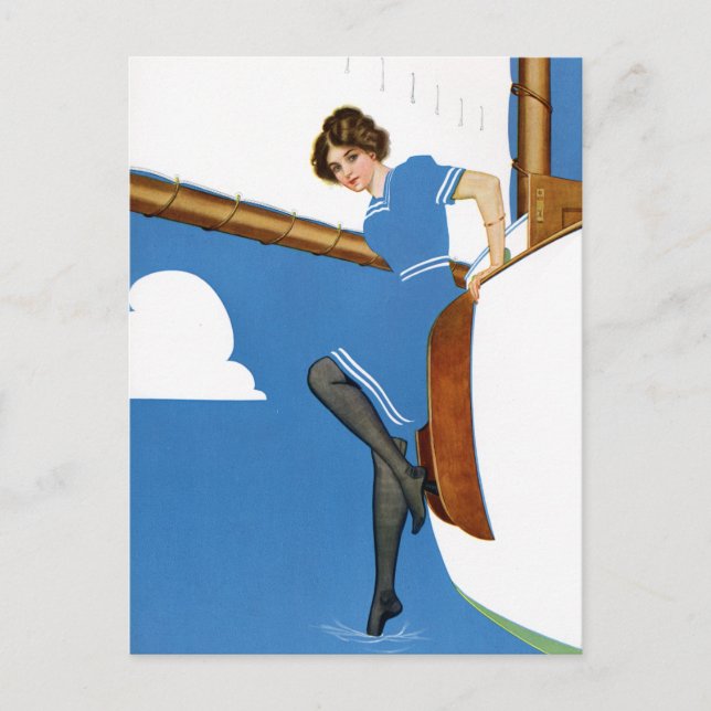 Carte Postale Coles Phillips Fadeaway - Voile Sur Blue Oceans (Devant)