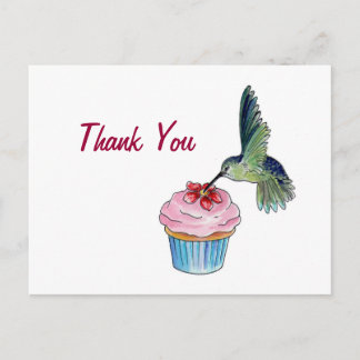 Carte Postale Colibri Cupcake Love