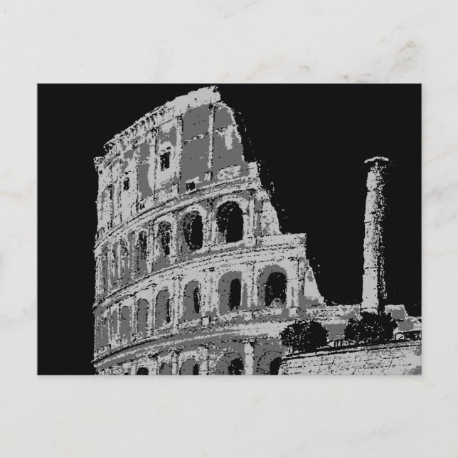 Carte Postale Colisée noire et blanche (Devant)